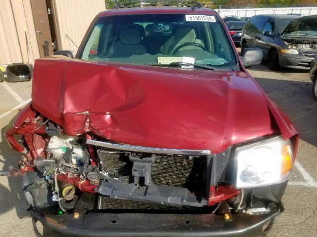 1GKDT13S962263259 - 2006 GMC ENVOY RED photo 7