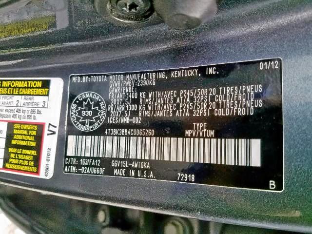 4T3BK3BB4CU065260 - 2012 TOYOTA VENZA LE GRAY photo 9