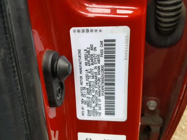 5Y2SP67899Z410890 - 2009 PONTIAC VIBE RED photo 10