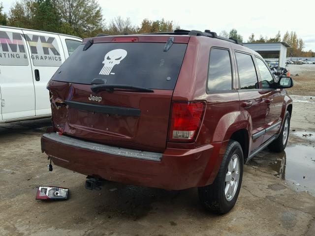 1J8GS48K38C142299 - 2008 JEEP GRAND CHER MAROON photo 4