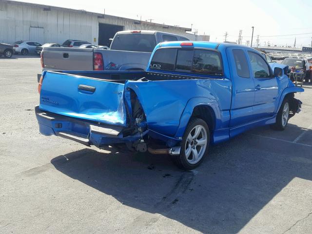 5TETU22N77Z442600 - 2007 TOYOTA TACOMA X-R BLUE photo 4