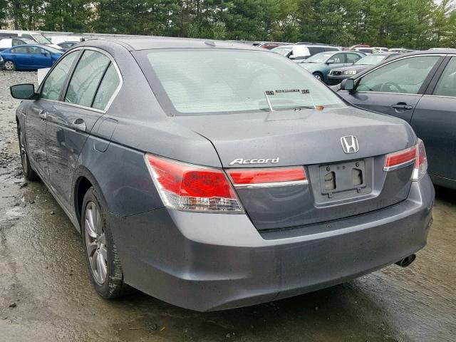 1HGCP2F80BA140307 - 2011 HONDA ACCORD EXL GRAY photo 3