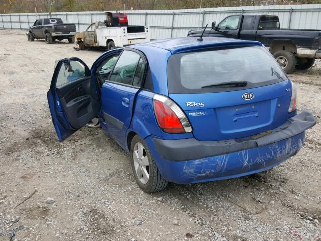 KNADE163886336835 - 2008 KIA RIO 5 SX BLUE photo 3