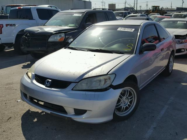 1HGEM21185L077865 - 2005 HONDA CIVIC DX V SILVER photo 2