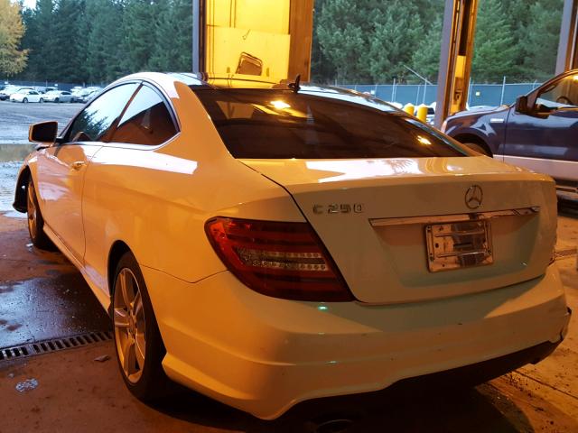 WDDGJ4HB6EG270072 - 2014 MERCEDES-BENZ C 250 WHITE photo 3