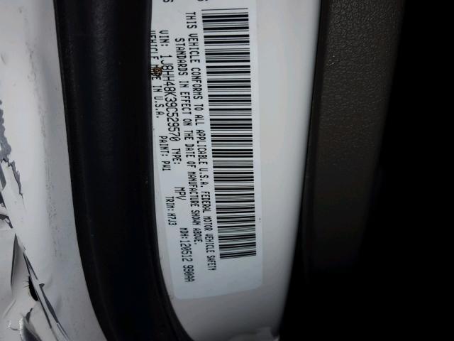 1J8HH48K39C529570 - 2009 JEEP COMMANDER WHITE photo 10