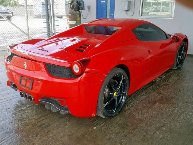 ZFF68NHA5E0196443 - 2014 FERRARI 458 SPIDER RED photo 4