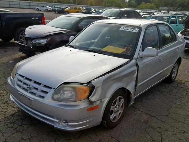 KMHCG45C34U524031 - 2004 HYUNDAI ACCENT GL SILVER photo 2