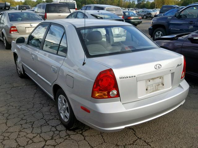 KMHCG45C34U524031 - 2004 HYUNDAI ACCENT GL SILVER photo 3