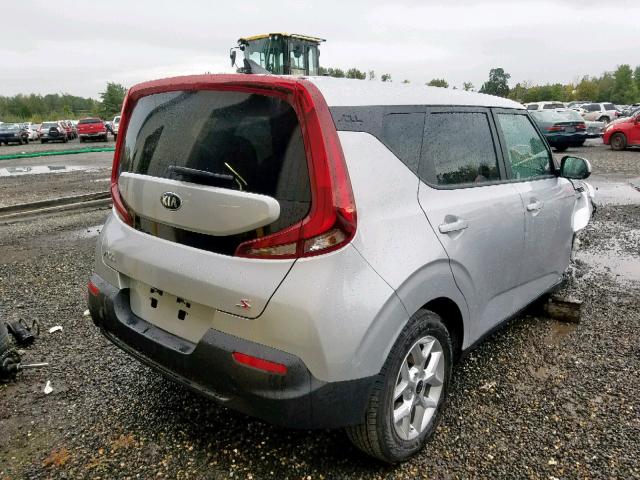 KNDJ23AU4L7028221 - 2020 KIA SOUL LX SILVER photo 4