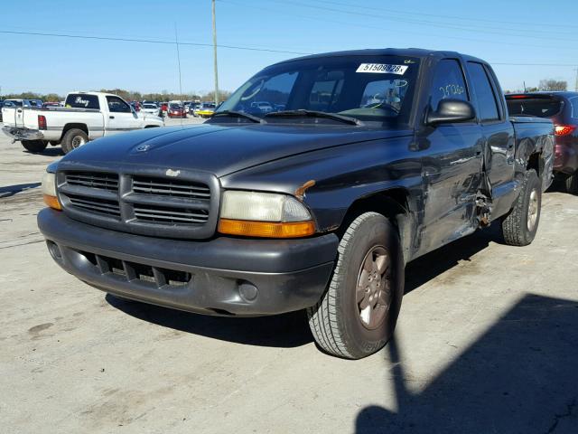 1B7HL38X42S589414 - 2002 DODGE DAKOTA QUA GRAY photo 2