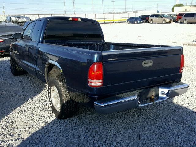 1B7GL22X4YS625805 - 2000 DODGE DAKOTA BLUE photo 3