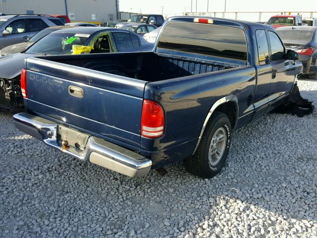 1B7GL22X4YS625805 - 2000 DODGE DAKOTA BLUE photo 4