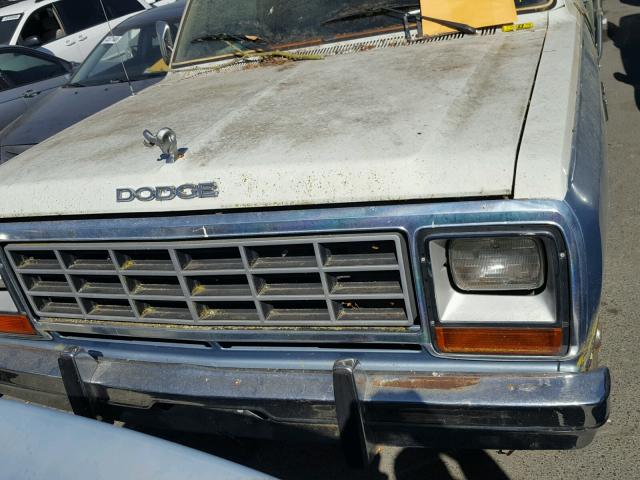 1B4GW12W2ES334060 - 1984 DODGE RAMCHARGER BLUE photo 7