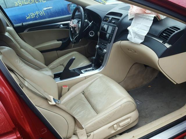 19UUA66247A027993 - 2007 ACURA TL RED photo 5