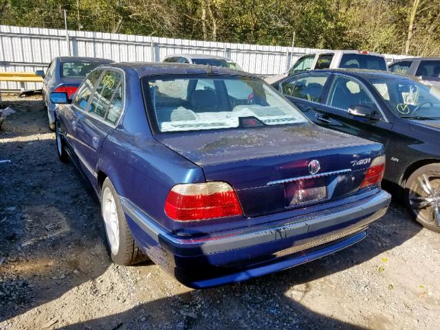 WBAGG83441DN87348 - 2001 BMW 740 I AUTO BLUE photo 3