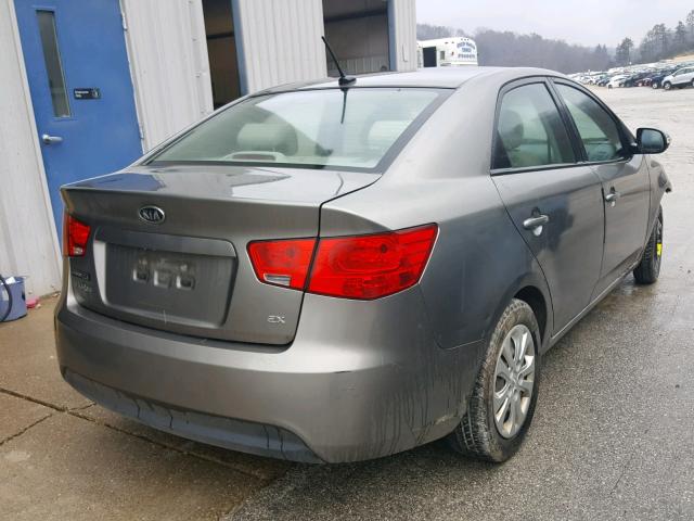 KNAFU4A21A5844247 - 2010 KIA FORTE EX GRAY photo 4