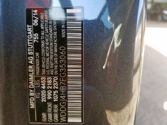 WDDGJ4HB7FG353060 - 2015 MERCEDES-BENZ C 250 GRAY photo 10