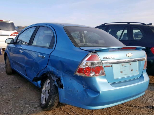 KL1TD56627B140437 - 2007 CHEVROLET AVEO BASE Көк фото 3