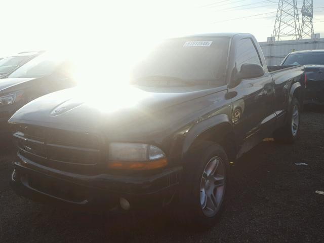 1B7GL26ZXYS650087 - 2000 DODGE DAKOTA BLACK photo 2