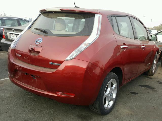 JN1AZ0CPXBT007870 - 2011 NISSAN LEAF SV RED photo 4