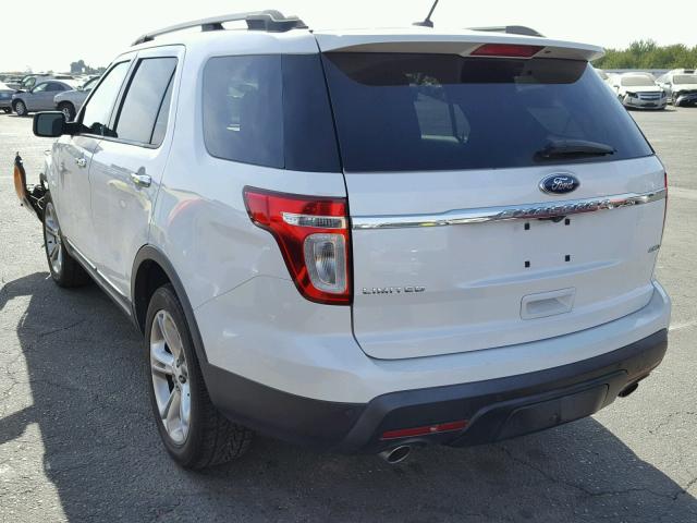 1FMHK8F87BGA93632 - 2011 FORD EXPLORER L WHITE photo 3