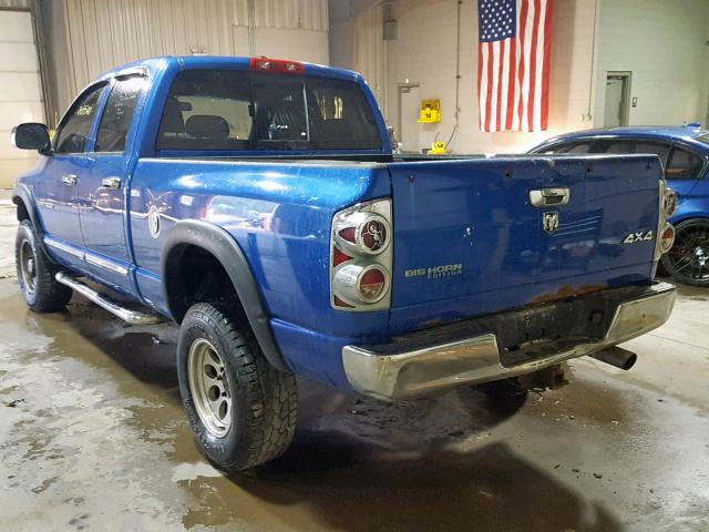 1D7HU18257S254505 - 2007 DODGE RAM 1500 S BLUE photo 3