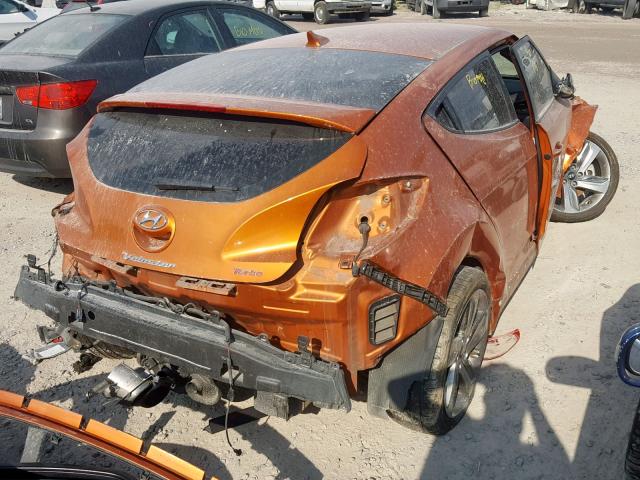 KMHTC6AE4DU162810 - 2013 HYUNDAI VELOSTER T ORANGE photo 4