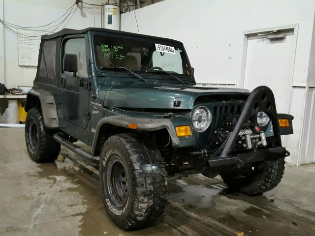 1J4FA49S91P353696 - 2001 JEEP WRANGLER / GREEN photo 1