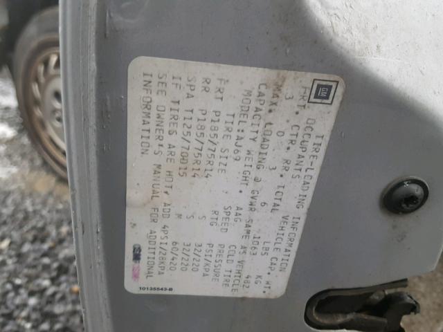 1G3AG55MXR6346785 - 1994 OLDSMOBILE CUTLASS CI GRAY photo 10