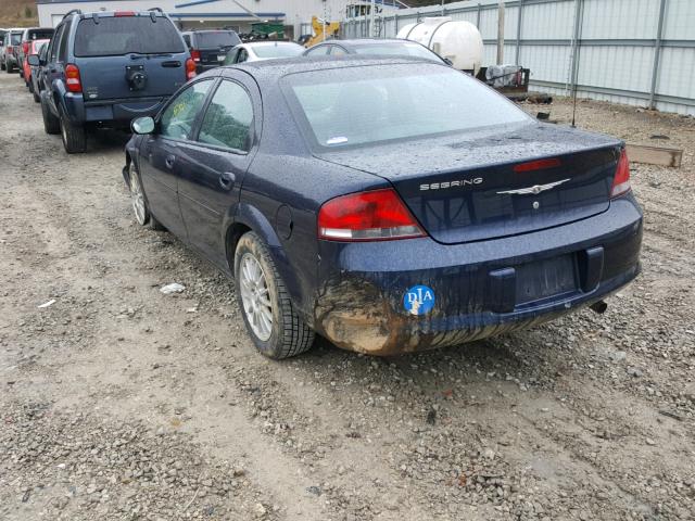 1C3EL46X44N408345 - 2004 CHRYSLER SEBRING LX BLUE photo 3