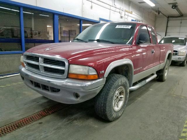 1B7GG22X0XS197606 - 1999 DODGE DAKOTA RED photo 2