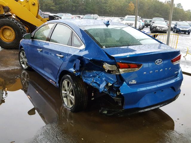 5NPE34AF9JH626285 - 2018 HYUNDAI SONATA SPO BLUE photo 3