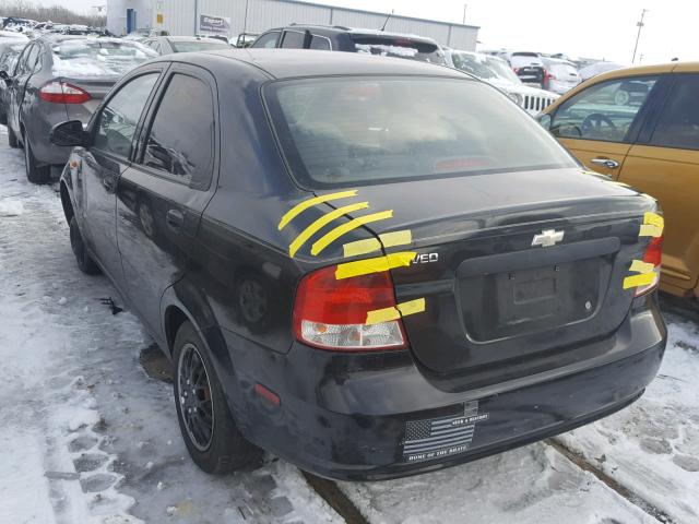 KL1TD52634B277758 - 2004 CHEVROLET AVEO BLACK photo 3