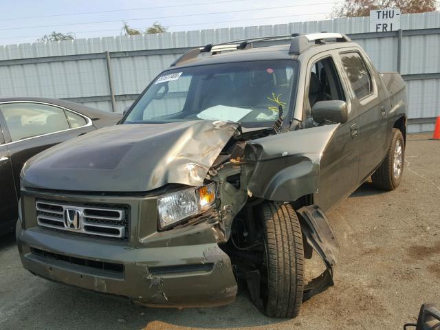 2HJYK16576H527362 - 2006 HONDA RIDGELINE GREEN photo 2