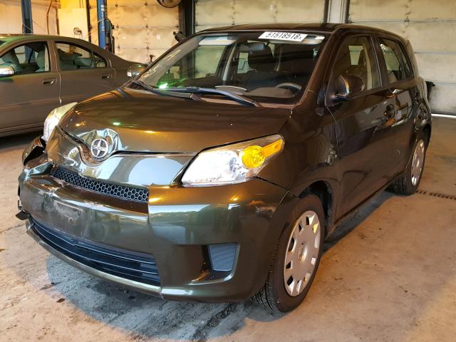 JTKKU4B44C1026127 - 2012 TOYOTA SCION XD GREEN photo 2