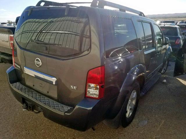 5N1AR18UX7C648019 - 2007 NISSAN PATHFINDER GRAY photo 4