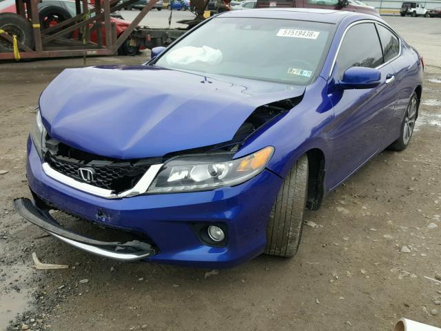 1HGCT2B88EA002584 - 2014 HONDA ACCORD EXL BLUE photo 2