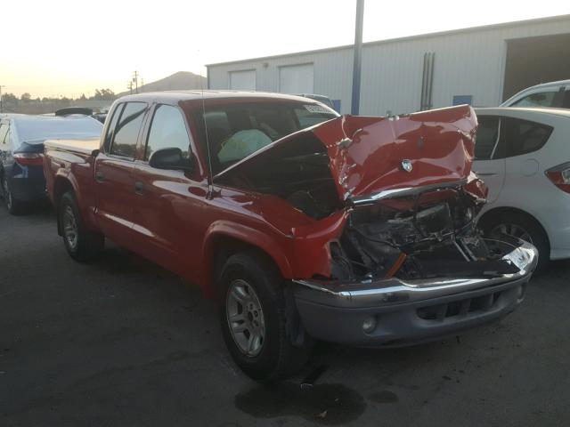 1D7HL48K44S690987 - 2004 DODGE DAKOTA QUA RED photo 1