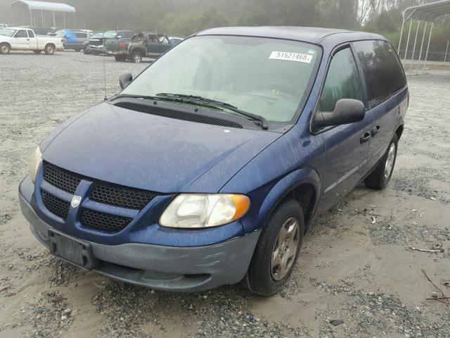 1D4GP25353B124771 - 2003 DODGE CARAVAN SE BLUE photo 2