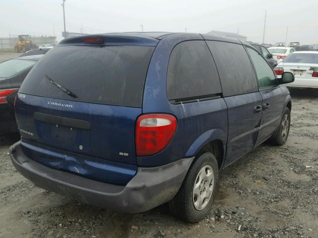 1D4GP25353B124771 - 2003 DODGE CARAVAN SE BLUE photo 4