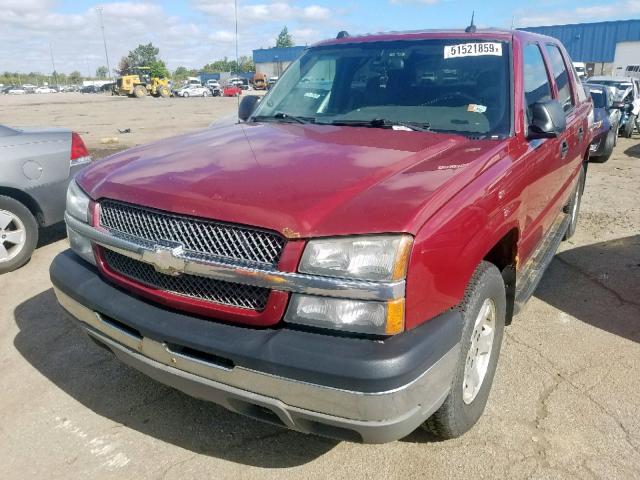 3GNEK12T14G143075 - 2004 CHEVROLET AVALANCHE BURGUNDY photo 2