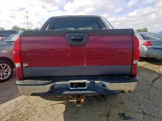 3GNEK12T14G143075 - 2004 CHEVROLET AVALANCHE BURGUNDY photo 6