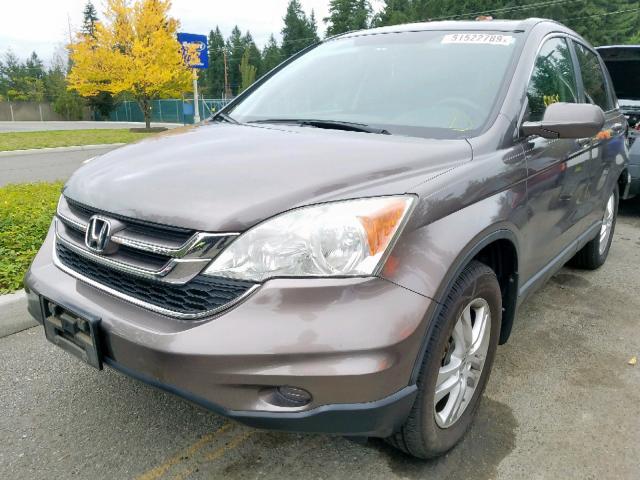 5J6RE4H70AL072814 - 2010 HONDA CR-V EXL GRAY photo 2