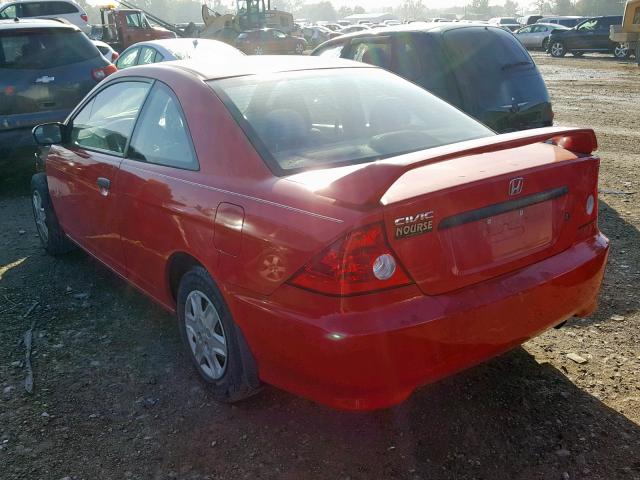 1HGEM22154L018124 - 2004 HONDA CIVIC DX V RED photo 3