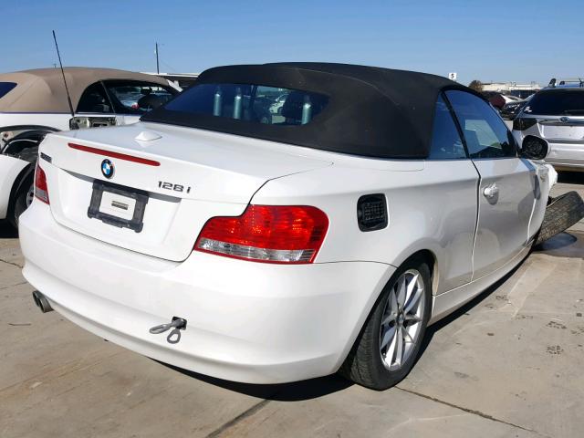 WBAUL7C56BVM78936 - 2011 BMW 128 I WHITE photo 4