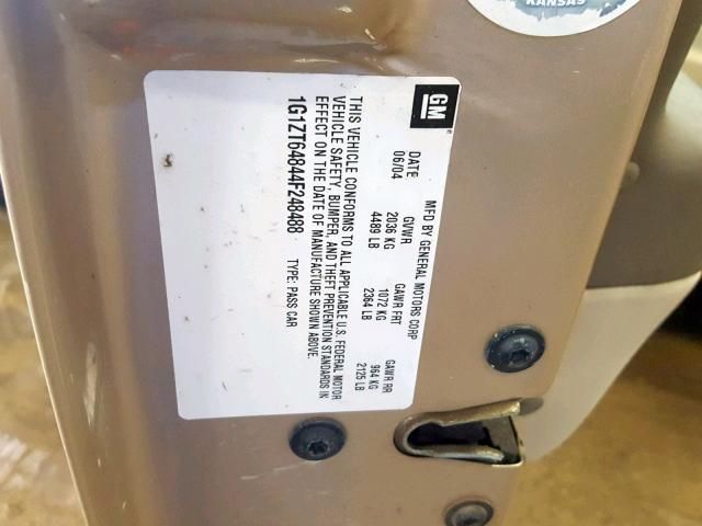 1G1ZT64844F248488 - 2004 CHEVROLET MALIBU MAX 金色 照片 10