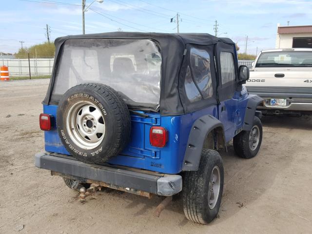 1J4FA49S53P304790 - 2003 JEEP WRANGLER / BLUE photo 4