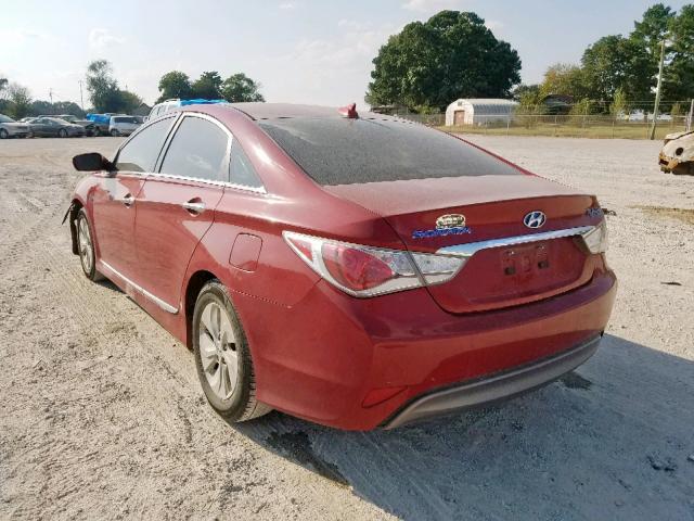 KMHEC4A41DA050617 - 2013 HYUNDAI SONATA HYB MAROON photo 3