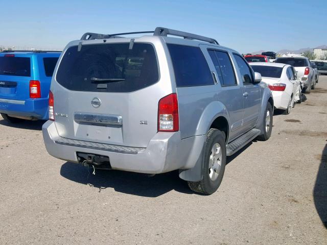 5N1AR18WX7C615698 - 2007 NISSAN PATHFINDER SILVER photo 4